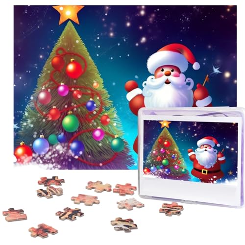 Fhpce Weihnachtspuzzle, 500 Teile, mit Aufbewahrungstasche, personalisierte Puzzles für Männer und Frauen, Bilderpuzzle für Familie, anspruchsvolle Fotos, Puzzle für Heimdekoration (51,8 x 38,1 cm) von Fhpce