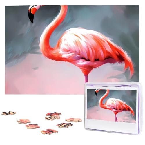 Flamingo-Puzzles zum Bemalen, 1000 Teile, mit Aufbewahrungstasche, personalisierte Puzzles für Männer und Frauen, Bilderpuzzle für Familie, anspruchsvolle Fotos, Puzzle für Heimdekoration (74,9 x 50 von Fhpce