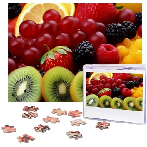 Fresh Fruit Puzzles 500 Teile mit Aufbewahrungstasche, personalisierte Puzzles für Männer und Frauen, Bilderpuzzle für Familie, anspruchsvolle Fotos, Puzzle für Heimdekoration (51,8 x 38,1 cm) von Fhpce