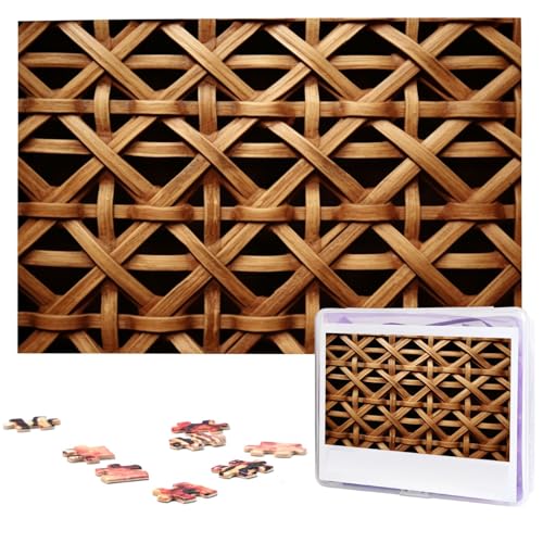 Geflochtenes Rattan-Puzzle, 1000 Teile, mit Aufbewahrungstasche, personalisierte Puzzles für Männer und Frauen, Bilderpuzzle für Familie, anspruchsvolle Fotos, Puzzle für Heimdekoration (74,9 x 50 cm) von Fhpce