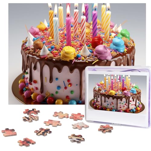 Happy Birthday Schöne Puzzles 500 Teile mit Aufbewahrungstasche, personalisierte Puzzles für Männer und Frauen, Bilderpuzzle für Familie, anspruchsvolle Fotos, Puzzle für Heimdekoration (51,8 x 38,1 von Fhpce