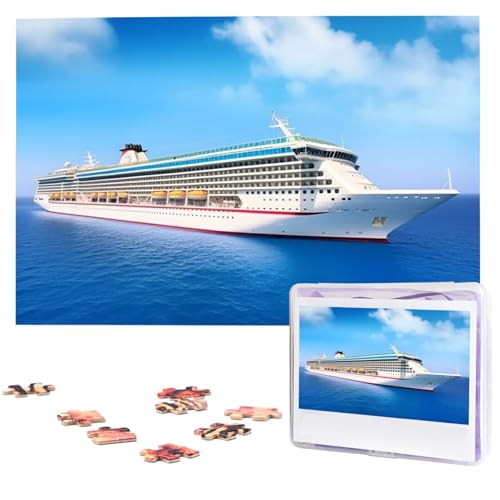 Kreuzfahrtschiff-Puzzle, 1000 Teile, mit Aufbewahrungstasche, personalisierte Puzzles für Männer und Frauen, Bilderpuzzle für Familie, anspruchsvolle Fotos, Puzzle für Heimdekoration (74,9 x 50 cm) von Fhpce