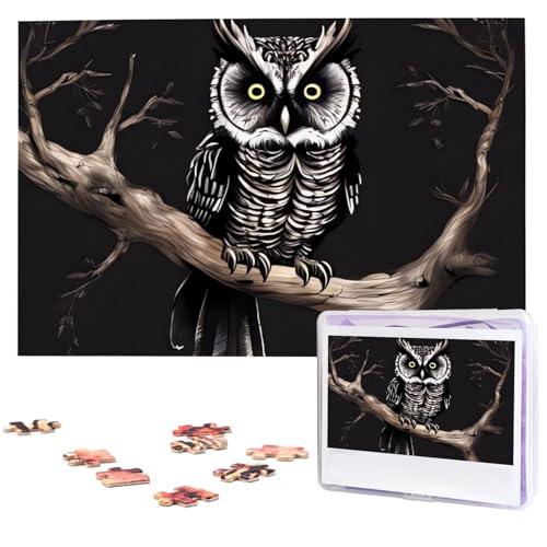 Late Night Owl Puzzles 1000 Teile mit Aufbewahrungstasche, personalisierte Puzzles für Männer und Frauen, Bilderpuzzle für Familie, anspruchsvolle Fotos, Puzzle für Heimdekoration (74,9 x 50 cm) von Fhpce