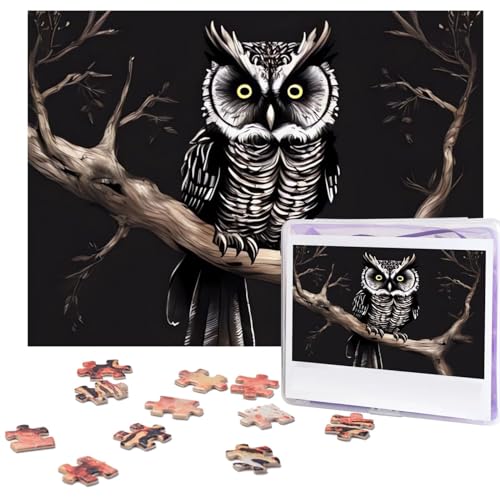 Late Night Owl Puzzles 500 Teile mit Aufbewahrungstasche, personalisierte Puzzles für Männer und Frauen, Bilderpuzzle für Familie, anspruchsvolle Fotos, Puzzle für Heimdekoration (51,8 x 38,1 cm) von Fhpce