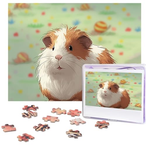 Meerschweinchen-Puzzle, 500 Teile, mit Aufbewahrungstasche, personalisierte Puzzles für Männer und Frauen, Bilderpuzzle für Familie, anspruchsvolle Fotos, Puzzle für Heimdekoration (51,8 x 38,1 cm) von Fhpce