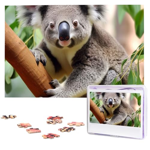 Niedliche Koala-Puzzles, 1000 Teile, mit Aufbewahrungstasche, personalisierte Puzzles für Männer und Frauen, Bilderpuzzle für Familie, anspruchsvolle Fotos, Puzzle für Heimdekoration (74,9 x 50 cm) von Fhpce