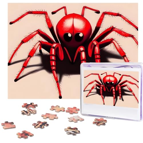 Niedliche kleine rote Spinne, Puzzle, 500 Teile, mit Aufbewahrungstasche, personalisiertes Puzzle für Männer und Frauen, Bilderpuzzle für Familie, anspruchsvolle Fotos, Puzzle für Heimdekoration (51,8 von Fhpce