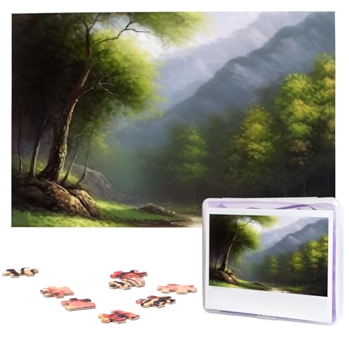 Ölgemälde-Puzzle, 1000 Teile, mit Aufbewahrungstasche, personalisierte Puzzles für Männer und Frauen, Bilderpuzzle für Familie, anspruchsvolle Fotos, Puzzle für Heimdekoration (74,9 x 50 cm) von Fhpce