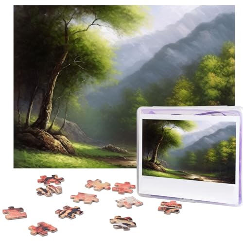 Ölgemälde-Puzzle, 500 Teile, mit Aufbewahrungstasche, personalisierte Puzzles für Männer und Frauen, Bilderpuzzle für Familie, anspruchsvolle Fotos, Puzzle für Heimdekoration (51,8 x 38,1 cm) von Fhpce