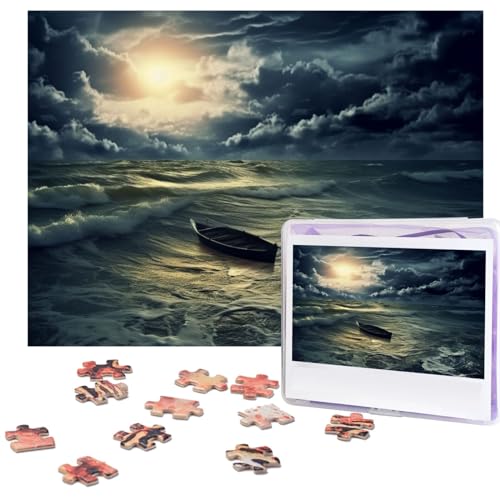 Ocean After Storm Puzzles 500 Teile mit Aufbewahrungstasche, personalisierte Puzzles für Männer und Frauen, Bilderpuzzle für Familie, anspruchsvolle Fotos, Puzzle für Heimdekoration (51,8 x 38,1 cm) von Fhpce