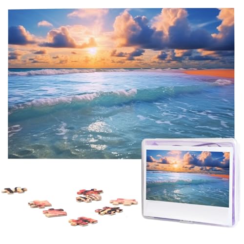 Ocean Dreamy Puzzles 1000 Teile mit Aufbewahrungstasche, personalisierte Puzzles für Männer und Frauen, Bilderpuzzle für Familie, anspruchsvolle Fotos, Puzzle für Heimdekoration (74,9 x 50 cm) von Fhpce