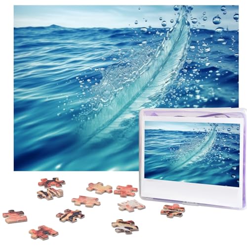 Ozean-Wasser-Puzzle, 500 Teile, mit Aufbewahrungstasche, personalisierte Puzzles für Männer und Frauen, Bilderpuzzle für Familie, anspruchsvolle Fotos, Puzzle für Heimdekoration (51,8 x 38,1 cm) von Fhpce