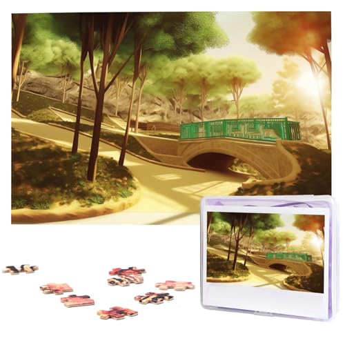 Park Puzzles 1000 Teile mit Aufbewahrungstasche, personalisierte Puzzles für Männer und Frauen, Bilderpuzzle für Familie, anspruchsvolle Fotos, Puzzle für Heimdekoration (74,9 x 50 cm) von Fhpce