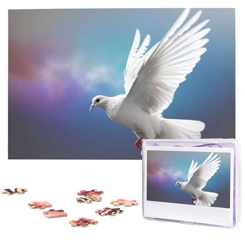 Peace Dove Puzzles 1000 Teile mit Aufbewahrungstasche, personalisierte Puzzles für Männer und Frauen, Bilderpuzzle für Familie, anspruchsvolle Fotos, Puzzle für Heimdekoration (74,9 x 50 cm) von Fhpce