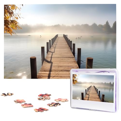 Pier Sunshine Bad-Puzzle, 1000 Teile, mit Aufbewahrungstasche, personalisierte Puzzles für Männer und Frauen, Bilderpuzzle für Familie, anspruchsvolle Fotos, Puzzle für Heimdekoration (74,9 x 50 cm) von Fhpce