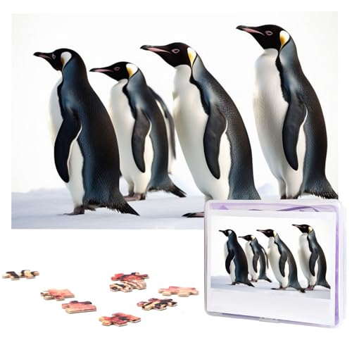 Pinguin-Puzzle, 1000 Teile, mit Aufbewahrungstasche, personalisierte Puzzles für Männer und Frauen, Bilderpuzzle für Familie, anspruchsvolle Fotos, Puzzle für Heimdekoration (74,9 x 50 cm) von Fhpce