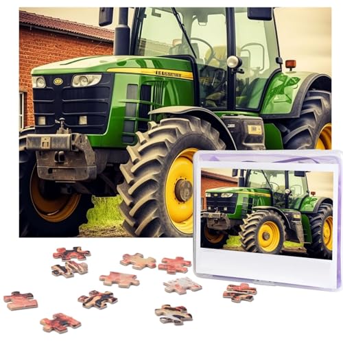 Puzzle mit Traktor-Thema, 500 Teile, mit Aufbewahrungstasche, personalisierte Puzzles für Männer und Frauen, Bilderpuzzle für Familie, anspruchsvolle Fotos, Puzzle für Heimdekoration (51,8 x 38,1 cm) von Fhpce