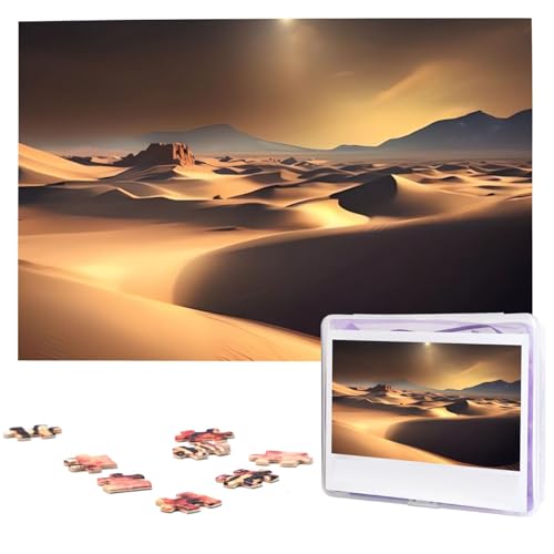 Sahara Wüstenpuzzles 1000 Teile mit Aufbewahrungstasche, personalisierte Puzzles für Männer und Frauen, Bilderpuzzle für Familie, herausfordernde Fotos, Puzzle für Heimdekoration (74,9 x 50 cm) von Fhpce