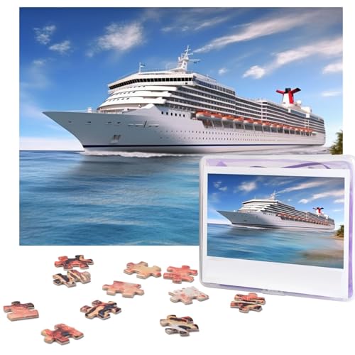 Seaside Kreuzfahrtschiff-Puzzle, 500 Teile, mit Aufbewahrungstasche, personalisierte Puzzles für Männer und Frauen, Bilderpuzzle für Familie, anspruchsvolle Fotos, Puzzle für Heimdekoration (51,8 x von Fhpce