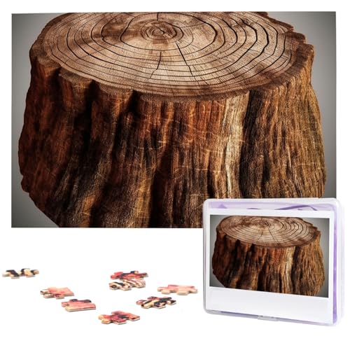 Stump of Oak Tree Puzzles 1000 Teile mit Aufbewahrungstasche, personalisierte Puzzles für Männer und Frauen, Bilderpuzzle für Familie, anspruchsvolle Fotos, Puzzle für Heimdekoration (74,9 x 50 cm) von Fhpce