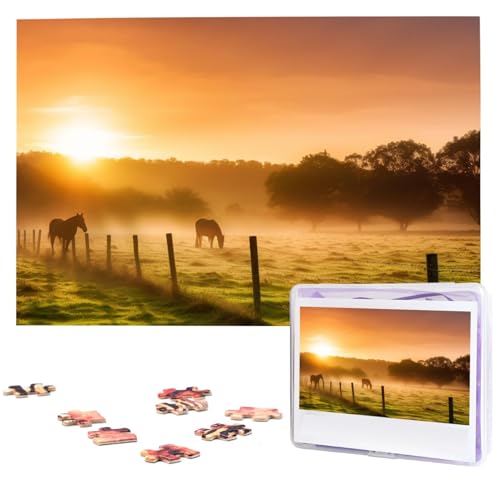 Sundown Sunny Puzzles 1000 Teile mit Aufbewahrungstasche, personalisierte Puzzles für Männer und Frauen, Bilderpuzzle für Familie, anspruchsvolle Fotos, Puzzle für Heimdekoration (74,9 x 50 cm) von Fhpce