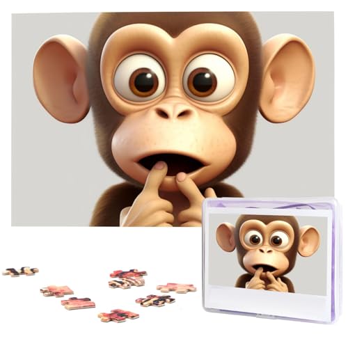 The Silent Monkey Puzzles 1000 Teile mit Aufbewahrungstasche, personalisierte Puzzles für Männer und Frauen, Bilderpuzzle für Familie, anspruchsvolle Fotos, Puzzle für Heimdekoration (74,9 x 50 cm) von Fhpce