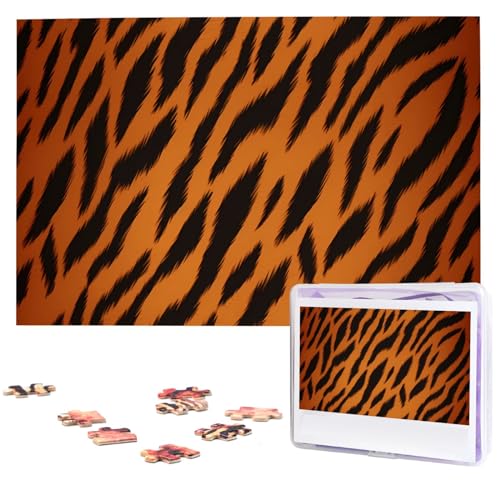 Tiger Stripe Puzzles 1000 Teile mit Aufbewahrungstasche, personalisierte Puzzles für Männer und Frauen, Bilderpuzzle für Familie, anspruchsvolle Fotos, Puzzle für Heimdekoration (74,9 x 50 cm) von Fhpce