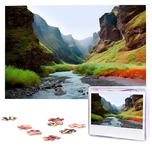 Valley Rivers Puzzles 1000 Teile mit Aufbewahrungstasche, personalisierte Puzzles für Männer und Frauen, Bilderpuzzle für Familie, anspruchsvolle Fotos, Puzzle für Heimdekoration (74,9 x 50 cm) von Fhpce