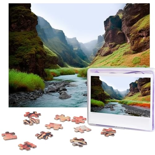 Valley Rivers Puzzles 500 Teile mit Aufbewahrungstasche, personalisierte Puzzles für Männer und Frauen, Bilderpuzzle für Familie, anspruchsvolle Fotos, Puzzle für Heimdekoration (51,8 x 38,1 cm) von Fhpce