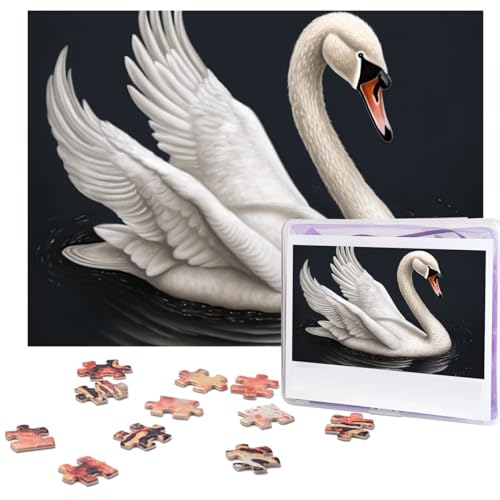 White Swan Puzzles 500 Teile mit Aufbewahrungstasche, personalisierte Puzzles für Männer und Frauen, Bilderpuzzle für Familie, anspruchsvolle Fotos, Puzzle für Heimdekoration (51,8 x 38,1 cm) von Fhpce