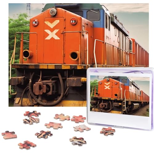 Zug Puzzles 500 Teile mit Aufbewahrungstasche, personalisierte Puzzles für Männer und Frauen, Bilderpuzzle für Familie, anspruchsvolle Fotos, Puzzle für Heimdekoration (51,8 x 38,1 cm) von Fhpce