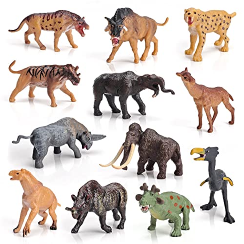 Fhsqwernm 12 Stück Realistisches Modell Prähistorische Tierfigur Boutique Store Supplies Miniaturstatue Kelenken Klassenzimmer Belohnung von Fhsqwernm