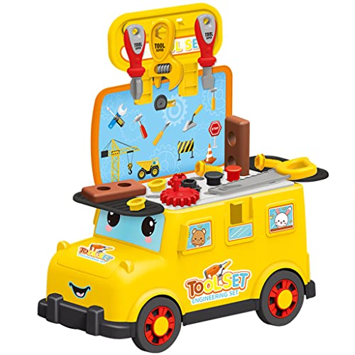 Fhsqwernm Lernspielzeug Arbeitswerkzeug Bus Kinderspiel Kindergarten Schönes Anziehen Lernspielzeug von Fhsqwernm