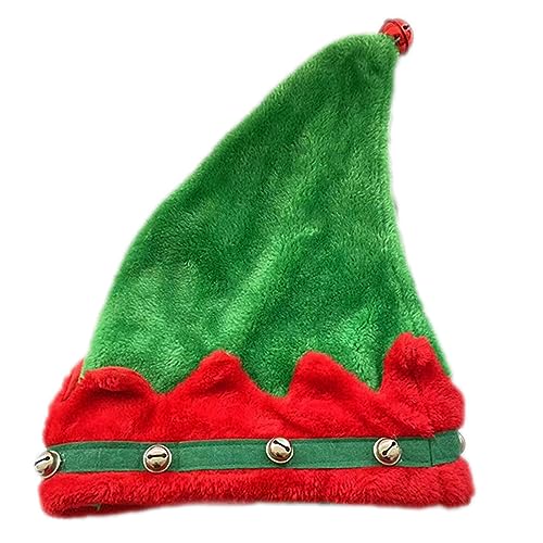 Fhsqwernm Pelzige Weihnachtsmütze mit Glocken für Feiertage, Partys, Schenken, Silvester, Party, Cosplay-Zubehör von Fhsqwernm