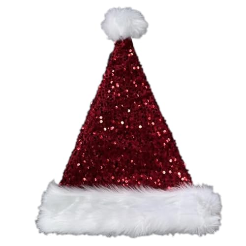 Fhsqwernm Weihnachts Kopfbedeckung Pailletten Besetzt Die Feiertage Outfits Cosplay Weihnachtsmütze von Fhsqwernm