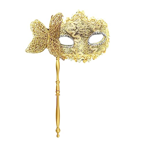 Maskerade mit Haltestab, Schmetterling, halbe Halloween, Party, Abend, Abschlussball, für Karneval von Fhsqwernm