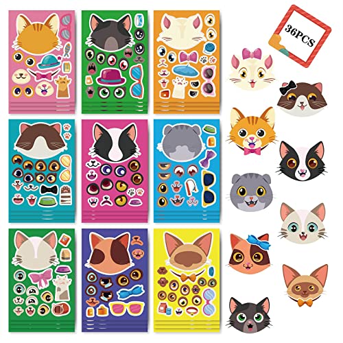 Sticker Sheets Make Your Own Animal Face Stickers Mix And Sticker Sheet Kid Party-Favor Supplies Craft von Fhsqwernm