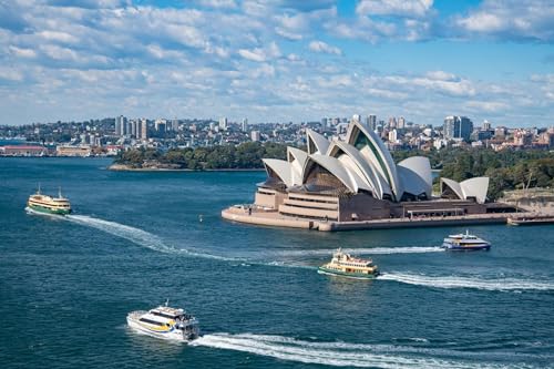 Sydney Opera House – 500-teiliges Holzpuzzle – Familienpuzzle, stressreduzierendes, schwieriges Puzzle für Erwachsene von FiXizy