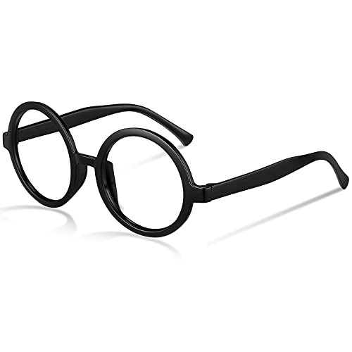 Zauberbrillen Halloween Brillenrahmen Party Brille Rahmen Kostüm Gläser Schwarzer Runder Brillen Kunststoff Brillen Kostüm Zubehör für Kinder Halloween St Patrick Tag Kostüm Party von Fiada