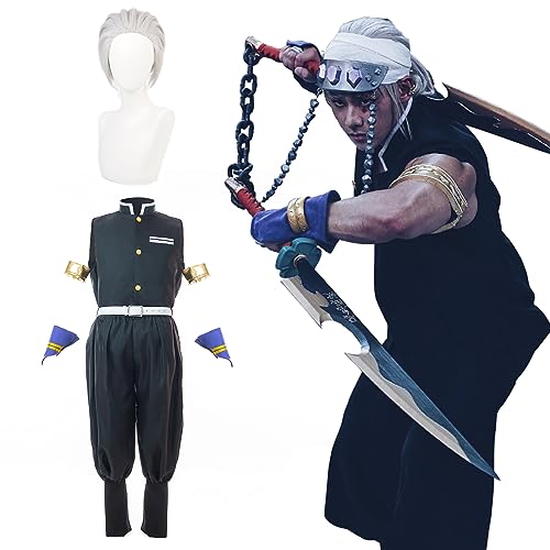 Fiamll Anime Tengen Uzui Cosplay Dämonentöter Kostüm Uzui Tengen Kostüm Kimono Halloween Karneval Kostüm Uzui Cosplay Outfits XXL von Fiamll