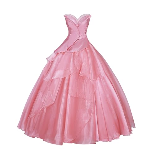 Fiamll Glinda Cosplay Kostüm für Damen, Wicked Cosplay Glinda Outfit, Halloween Karneval Kostüm Rosa Kleid XL Fiamll Glinda Cosplay Kostüm für Damen, Wicked Cosplay Glinda Outfit, Halloween Karneval Kostüm Rosa Kleid XL von Fiamll