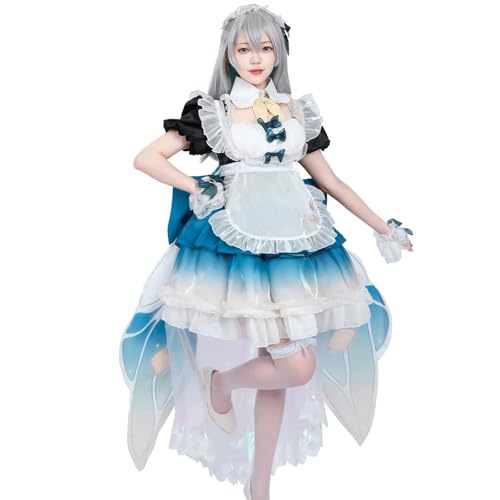 Fiamll Honkai Star Rail Cosplay Firefly Cosplay Firefly Maid Kostüm Verkleidung Firefly Maid Uniform Halloween Karneval Kostüm L von Fiamll