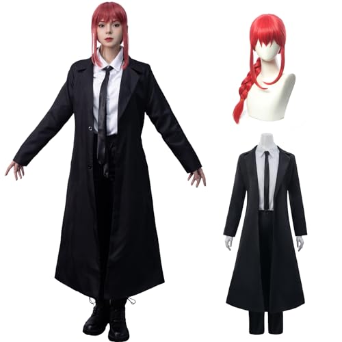 Fiamll Kettensäge Mann Cosplay Kostüm Makima Cosplay mit Perücke Komplettes Set Chainsaw Man Cosplay Uniform Outfit für Halloween Karneval L von Fiamll