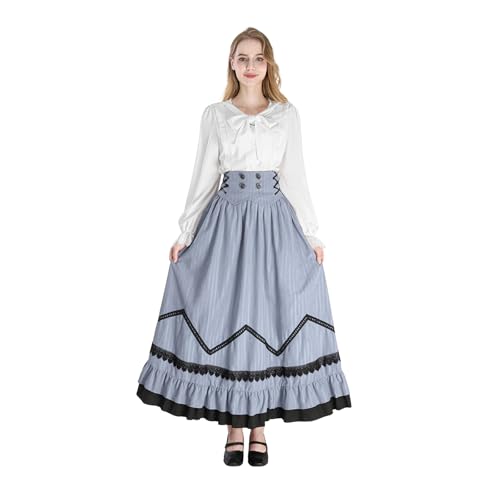 Fiamll mittelalter kostüm damen viktorianisches kleid renaissance kleid damen 1900er Renaissance Kostüm Mittelalter Vintage Rock Viktorianische Bluse Set, Grau, M Fiamll mittelalter kostüm damen viktorianisches kleid renaissance kleid damen 1900er Renaissance Kostüm Mittelalter Vintage Rock Viktorianische Bluse Set, Grau, M von Fiamll