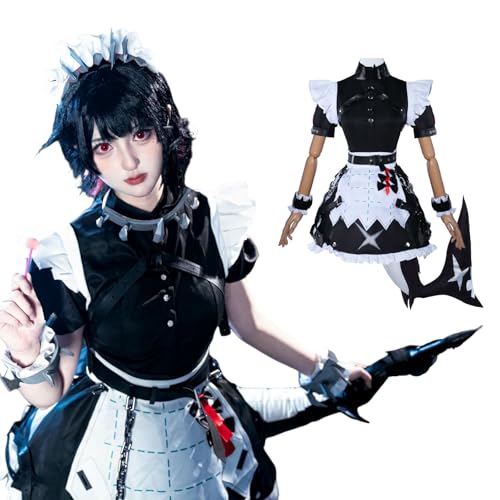 Fiamll Zenless Zone Zero Cosplay Ellen Joe Cosplay mit Schwanz Ellen Joe Outfit Ellen Uniform Halloween Karneval Kostüm L von Fiamll