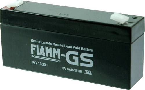 Fiamm PB-6-3 FG10301 Bleiakku 6V 3Ah Blei-Vlies (AGM) (B x H x T) 134 x 66 x 33mm Flachstecker 4.8mm von Fiamm