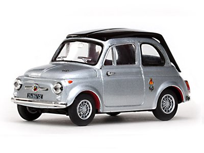 Fiat Abarth 695, silber/schwarz, 1964, Modellauto, Fertigmodell, Vitesse 1:43 von Fiat