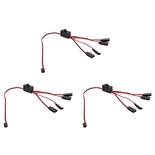 Ficher 3PCS RC Servo Extension 1 Bis 4 Y Drahtkabel LED Lichtsteuerung Netzschalter für JR Futaba RC Modell von Ficher