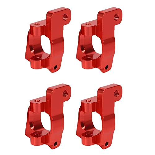 Ficher 4 Stücke Front C Naben Träger Basis C Legierung Aluminium für Rc Hobby Modell Auto 144001 1/14 Lc Rennen Voll Series Vorder Rad Naben Träger Teile, Rot von Ficher