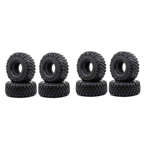 Ficher 8 Stück 118MM 1.9 Gummi Reifen Reifen Rad für 1/10 RC Crawler Auto Axial SCX10 90046 AXI03007 TRX4 D90 CC01 von Ficher